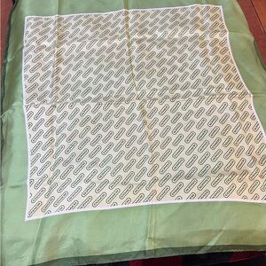 Coach Hamptons Collection Green & White Monogram Silk Scarf